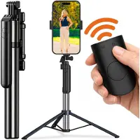 Luft Bâton selfie - 3 en 1 - avec télécommande - Pour iPhone et Samsung - Trépied pour téléphone - Bluetooth - Smartphone -
