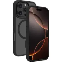 BeHello Back Cover Case pour iPhone 16 Pro - MagSafe - Flexible - Antichoc - Noir transparent