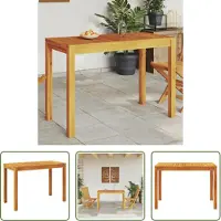 The Living Store Table à manger de jardin 110x55x75 cm en bois massif d'acacia