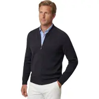 Maerz Merino Superwash Classic Fit Cardigan noir, Unicolore