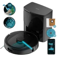 Cecotec Robot Aspirateur et Laveur de Sols avec IA et Base AutoVidange Conga 9990 AI Spin Revolution Ultra Power Home. 10000 Pa