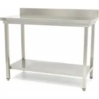 Maxima - Table Gastro en inox - 140 x 60 cm - Hauteur réglable - avec Backsplash et étagère de stockage