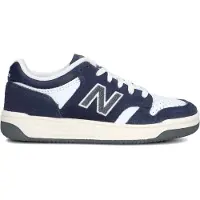New Balance unisex pour enfant. PB480V1_KL Baskets B480 Lace marine (28), Plat, Cuir, Lacets, Casuel, mode enfantine