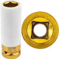 JCB | Douille à choc 1/2 pouce, 19 mm, longue, 6 pans, écrou de roue Douille à choc, clé pour jantes