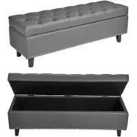 Vevor Banc Coffre en Cuir PU 130,5 cm