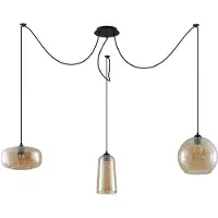 LUCANDE Suspension , Zyli, dimmable, Salon / séjour, Verre, Vintage / rétro