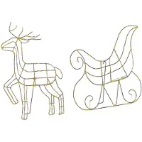 Beliani Outdoor LED Lumières de Noël Argent Métal 46 cm Forme d'animal de course avec traîneau avec alimentation électrique Animé pour l'extérieur Décoration de l'Avent
