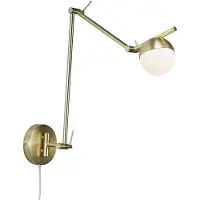 Nordlux Contina lampe de lecture flexible murale, Variante : Ø 100 x 372 x 736 mm, 5 W, G9, laiton