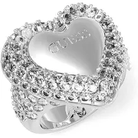 GUESS Beloved Pave Heart Ring Argenté 52 Femme