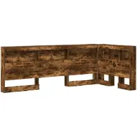vidaXL : Tête de lit de rangement, chêne fumé, matériau composite en bois