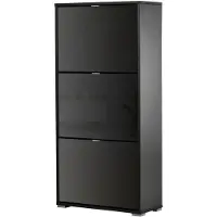 HOMCOM Meuble à chaussures 3 portes abattantes 3 compartiments MDF