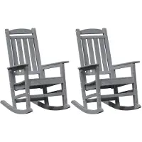 vidaXL Fauteuil à bascule, lot de 2, gris clair, 92 x 70 x 108 cm, polyéthylène