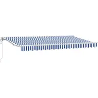 vidaXL Cadre de store bleu et blanc 350 x 200 cm