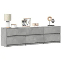 vidaXL Armoire TV avec éclairage LED gris béton 180x34x50 cm