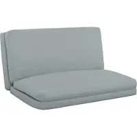 HOMCOM Canapé paresseux pliable en 4 parties tissu aspect lin gris