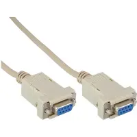 InLine 12226C Câble null-modem, 9 broches prise femelle / prise femelle, 10m, clipsé