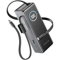 EcoFlow Power bank RAPID 25000 mAh, 170W, câbles intégrés 100W, Noir