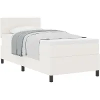 vidaXL Lit boxspring crème et blanc 100 x 200 cm en velours côtelé