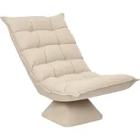 HOMCOM Fauteuil relax grand confort pivotant inclinaison réglable 5 niv. épais garnissage mousse haute densité tissu velours microfibre beige