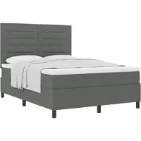 vidaXL Lit boxspring avec matelas gris foncé 140 x 200 cm Tissu
