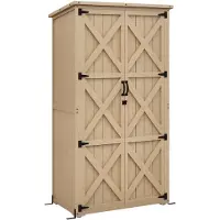 Outsunny Armoire de Jardin abri Jardin Remise pour Outils sur Pied 90L x 54,5l x 161/168,5H cm 2 étagères Toit bitumé étanche Bois pin Autoclave