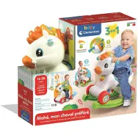 Clementoni - Cheval à bascule à roulettes - Crinière à boutons emboîtables - À partir de 1 an