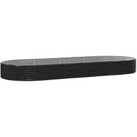 vidaXL Lit surélevé Acier revêtu par poudre 373x140x36 cm Anthracite