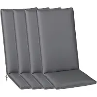Outsunny Lot De 4 Coussins Galettes Assise Dossier De Chaises Fauteuils De Jardin Polyester Gris