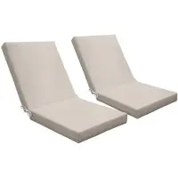HOMCOM Lot De 2 Coussins Galettes De Chaise De Jardin - Dim. 112l X 51l X Ép. 8 Cm - Cordons Attache - Polyester Déperlant Beige