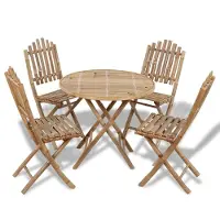 vidaXL Chaises de jardin Adirondack avec tabouret & table PEHD Marron