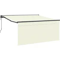 vidaXL Store rétractable Crème 350 x 250 cm Polyester et aluminium