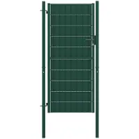 vidaXL Portail De Clôture Pvc Et Acier 100x204 Cm Vert