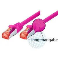 Tecline Câble de brassage S-STP PIMF, Cat 6, rose, 3,0 m