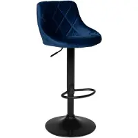 Happy Garden Tabouret de bar en velours bleu ROBIN