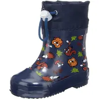 Playshoes Bottes en caoutchouc bleu foncé / caramel / vert clair / mélange de couleurs / blanc