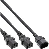 InLine - Répartiteur d'alimentation - IEC 60320 C14 pour power IEC 60320 C13 - 1 m - noir