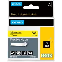 Dymo 1734525 (S0773850) - (24 mm x 24 mm) - Noir sur jaune - Ruban