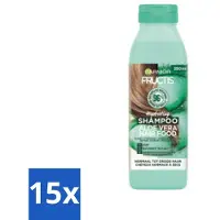 Garnier - Fructis Hair Food Aloe Vera - Shampooing - Cheveux normaux à secs - 350 ml - Pack avantage - 15 pièces