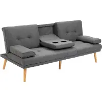 HOMCOM Canapé convertible 3 places design scandinave