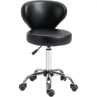 Hobby Hall Tabouret de massage réglable pivotant avec dossier métal chromé noir