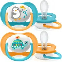 Philips AVENT Avent Scf080/07 Tétine Pour Bébé Sucette Ultra Souple Orthodontique Silicone Bleu Et Orange