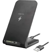 Logilink Station de charge à induction, 15 watts, noir Support pour smartphone avec 2 bobines pour la charge sans fil,