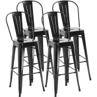 HOMCOM Lot De 4 Tabourets De Bar Industriel