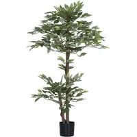 Outsunny Plante artificielle ficus H.1,5 m troncs branches liane lichen feuilles grand réalisme pot inclus