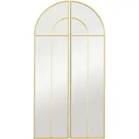 HOMCOM Miroir mural style verrière dim. panneau 30 x 120 cm métal doré verre