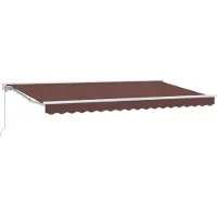 vidaXL Armature d'auvent marron 400 x 200 cm en polyester avec revêtement PU