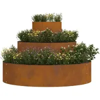 vidaXL Cache-pot de jardin Marron 90 x 90 x 20 cm Acier cuivré