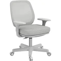 Vinsetto Chaise de bureau ergonomique hauteur réglable pivotante 360° revêtement maille gris