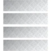 vidaXL Escalier Marche d'angle droit 4 pcs Argent 80 x 20 cm Aluminium