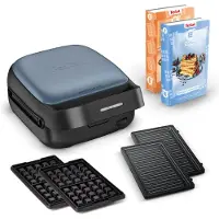 Tefal Collection de snacks, Gaufrier, Noir, Bleu